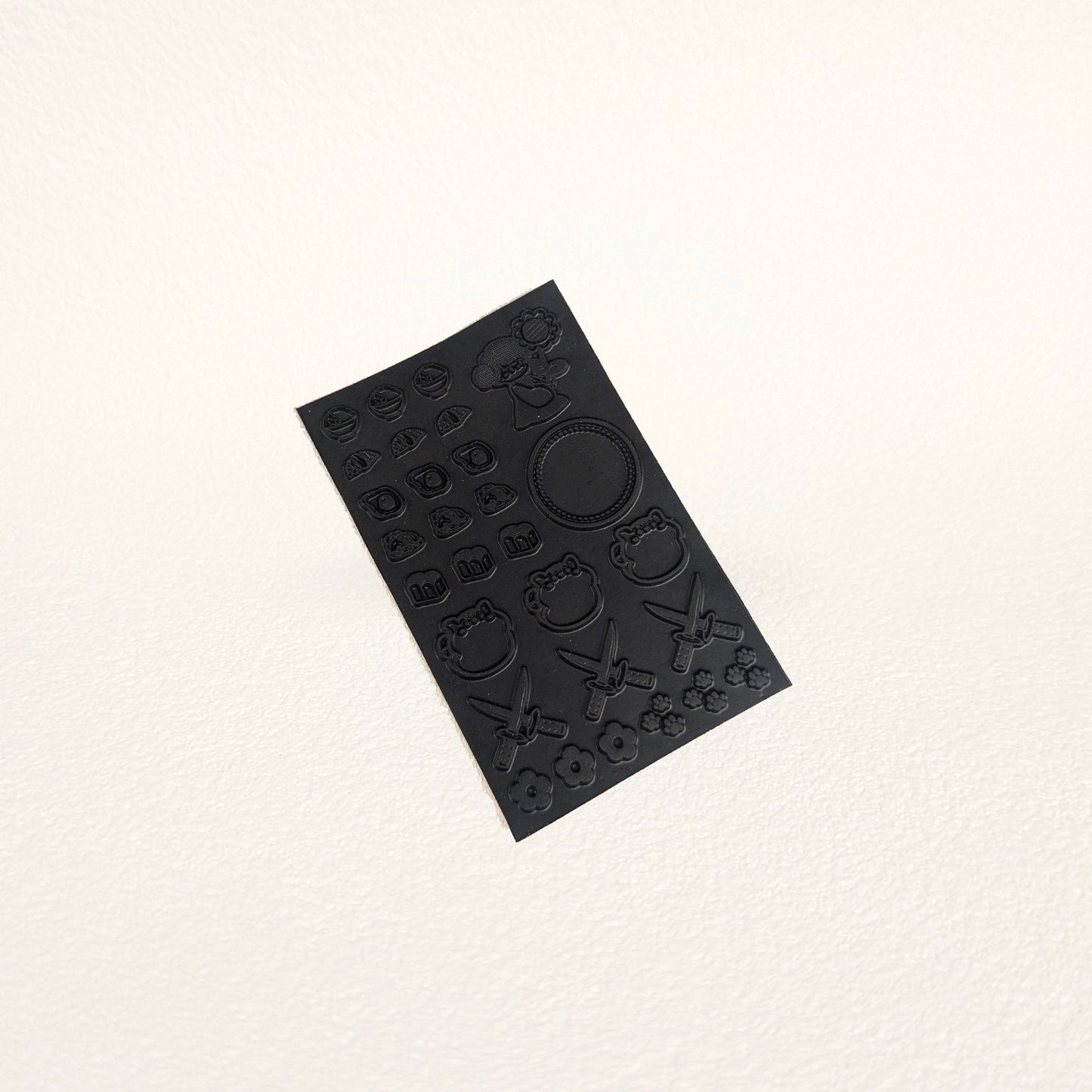 スタンプ用 大判 ゴムシート 黒ゴム 小サイズ（75mm×120mm）