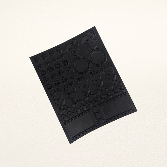 スタンプ用 大判 ゴムシート 黒ゴム 中サイズ（120mm×150mm）